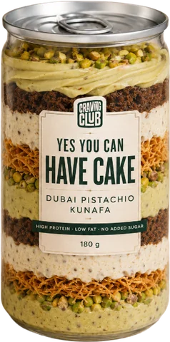 Dubai Pistachio Kunafa layered cake jar by Craving Club