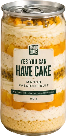 Mango Passion Fruit layered cake jar by Craving Club