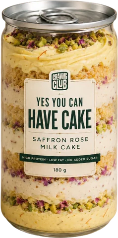 Saffron Rose Milk Cake layered cake jar by Craving Club