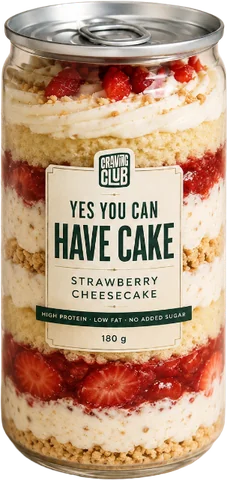 Strawberry Cheesecake layered cake jar by Craving Club