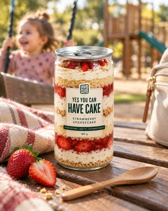 Strawberry Cheesecake jar at the playground