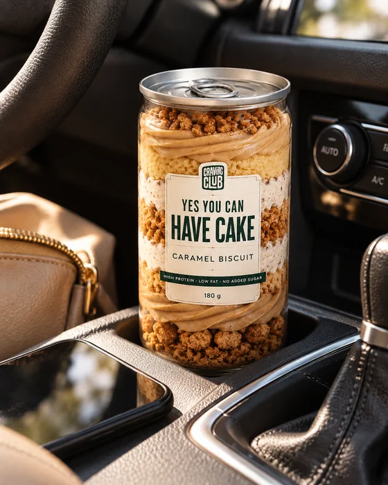 Caramel Biscuit jar in the car