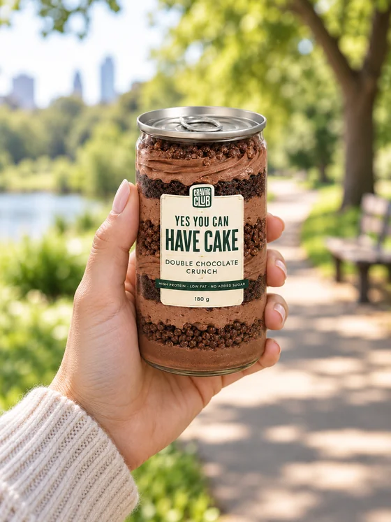 Layla with a Double Chocolate Crunch jar