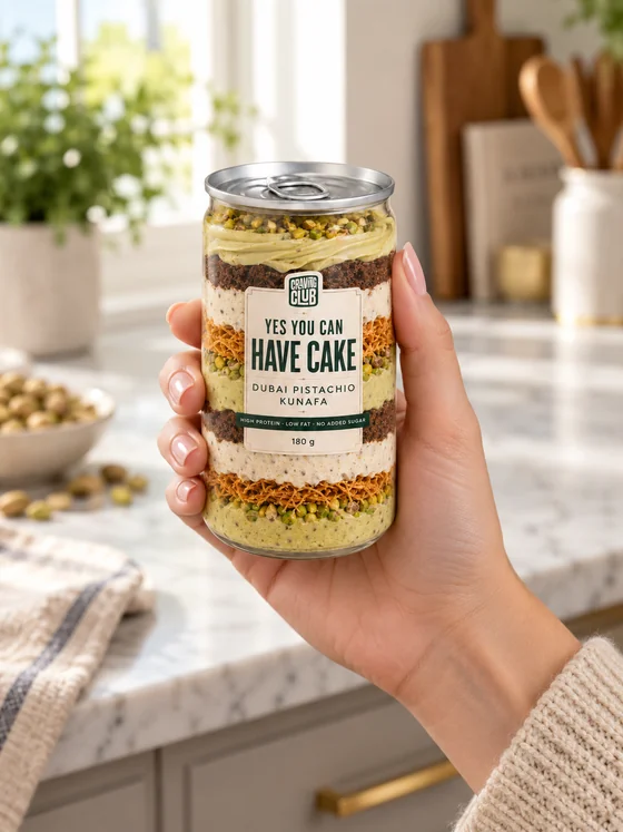 Katya with a Dubai Pistachio Kunafa jar