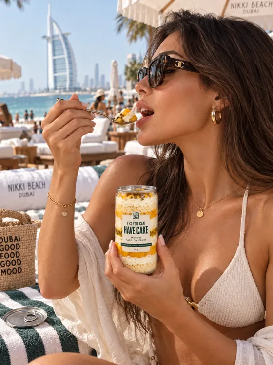 Lina with a Mango Passion Fruit jar