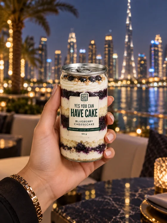 Nina with a Blueberry Cheesecake jar