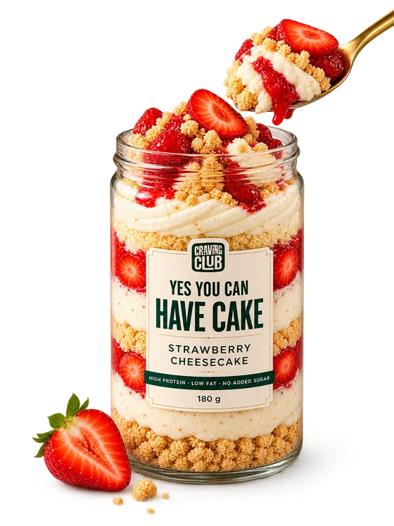 Strawberry Cheesecake layered cake jar by Craving Club
